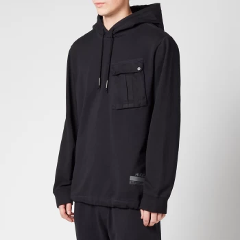 Image of Hugo Boss Chest Pocket Pullover Hoodie Navy Size L Men