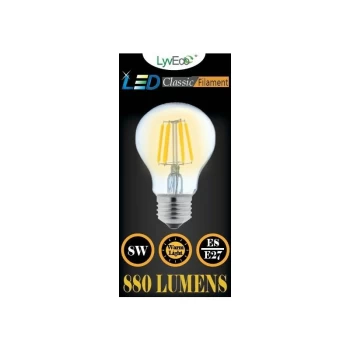 Image of ES Clear LED 8 Filament 880 Lumens GLS 2700K 8 Watt - 4601 - Lyveco