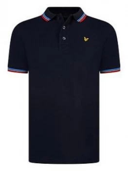 Image of Lyle & Scott Boys Short Sleeve Tipped Polo Shirt - Navy