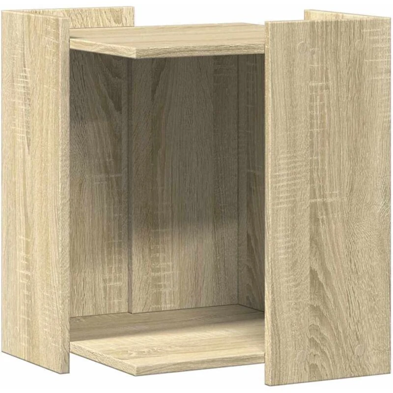 Image of vidaXL Cat Litter Box Enclosure Sonoma Oak 42x42x51cm Engineered Wood, Brown 857744