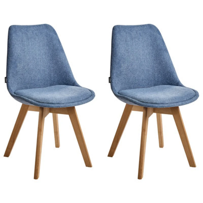 Image of Beliani Set Of 2 Dining Chairs Dakota Ii Light Blue