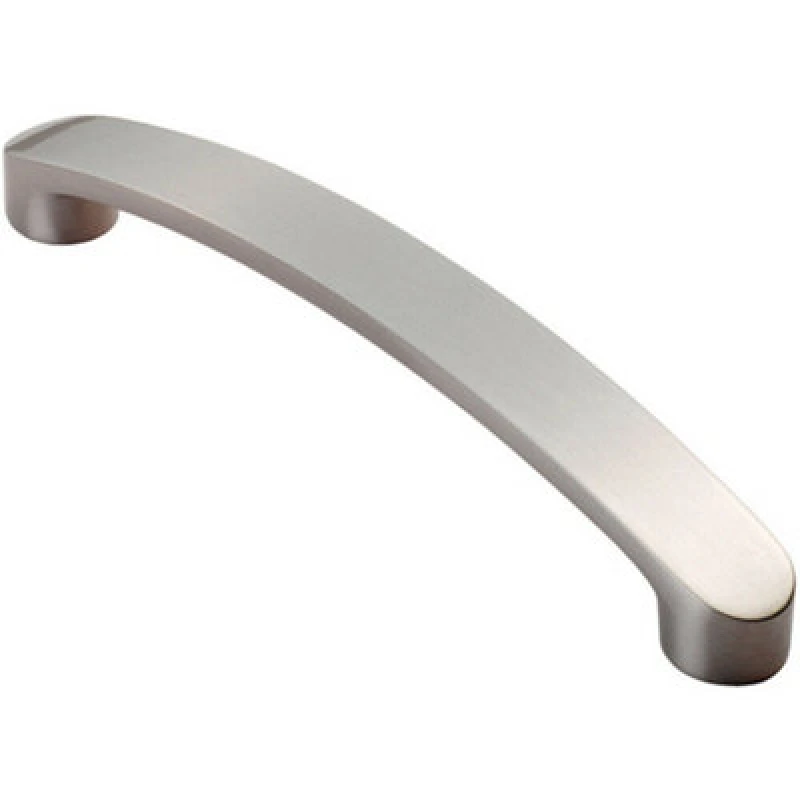 Image of Loops Flat Fronted Bow Pull Handle 140 x 12mm 128mm Fixing Centres Satin Nickel Metallics unisex