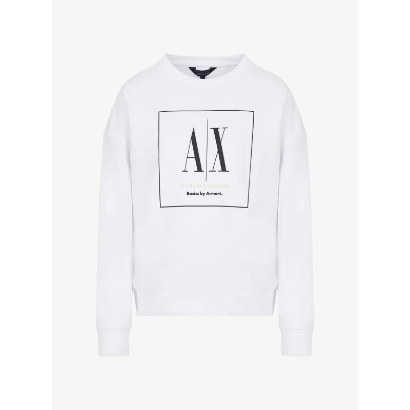 Image of Armani Exchange Crewneck Sweatshirt Crew Sweaters XS White 33453501310