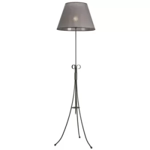 Image of Lorenzo Floor Lamp With Fabric Shade Anthracite, 1x E27