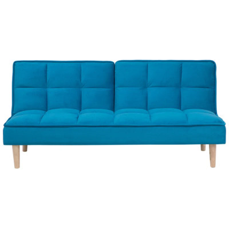 Image of Beliani Sofa Bed 3 Seater Siljan Fabric Sea Blue