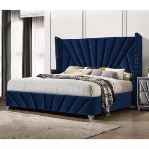 Image of The Premiere Bed King Plush Velvet Blue