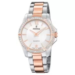 Image of Festina F20595-1 Womens Mademoiselle Two Tone Bracelet Wristwatc