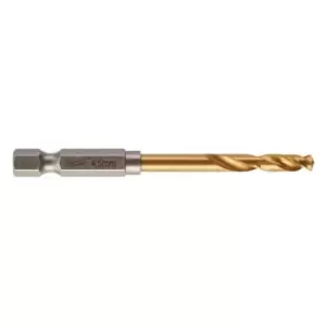Image of Milwaukee - 48894710 Red Hex Shockwave 4.5mm hss-tin Metal Drill Bit