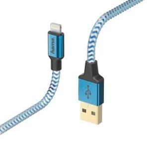 Image of Hama Reflective Charging/Data cable Lightning 1.5m blue