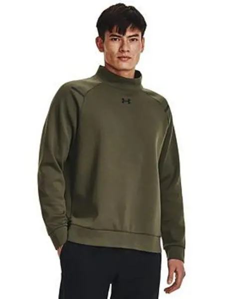 Image of Under Armour Training Unstoppable Fleece Mock Crew Sweat - Khaki
