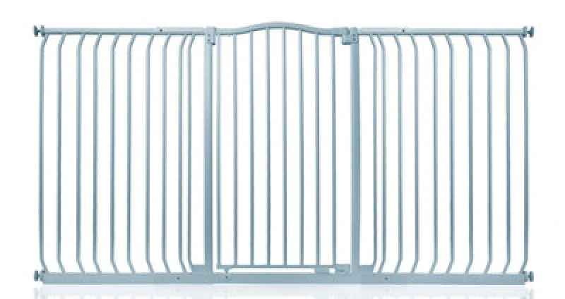 Image of Safetots Extra Tall Curved Top Safety Gate, 179Cm - 188Cm, Matt Grey, Extra Tall 100Cm In Height, Pressure Fit Stair Gate