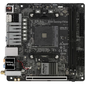Image of ASRock Fatal1ty B450 Gaming-ITX/ac AMD Socket AM4 HDMI/DisplayPort DDR4 USB C 3.1 Gen2 Motherboard