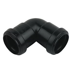 Image of FloPlast WP10B Push-Fit Waste 90 Deg Bend - Black 32mm