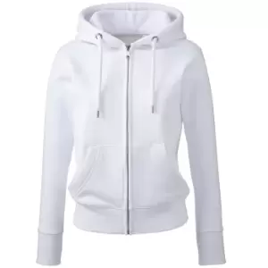 Image of Anthem Womens/Ladies Organic Full Zip Hoodie (M) (White)