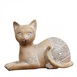 Image of Carved Sandstone Effect Exotic Cat Ornament