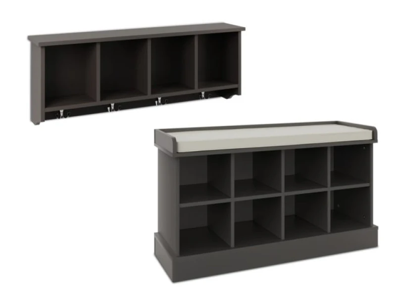 Image of GFW Kempton Grey 2 Piece Hallway Storage Set