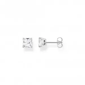 Image of Sterling Silver White Stone Earrings H2174-051-14