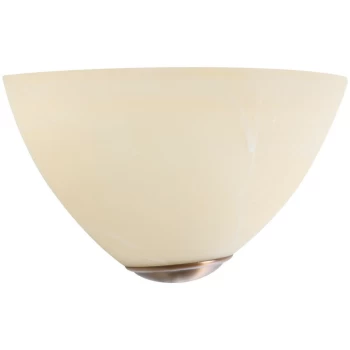 Image of Sienna Lighting - Sienna Capric Wall Uplight Bronze Brushed, Ivory Alabaster White
