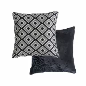 Image of Emma Barclay Pisa Geometric Jacquard Cushion (Pair) Cover In Black