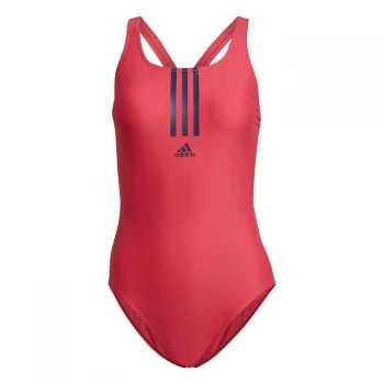 Image of adidas SH3. RO Mid 3-Stripes Swimsuit Womens - Power Pink / Team Navy / Power