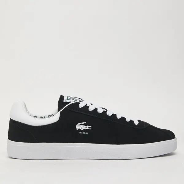 Image of Lacoste baseshot trainers in Black & white Black/White UK 11 (EU 46)