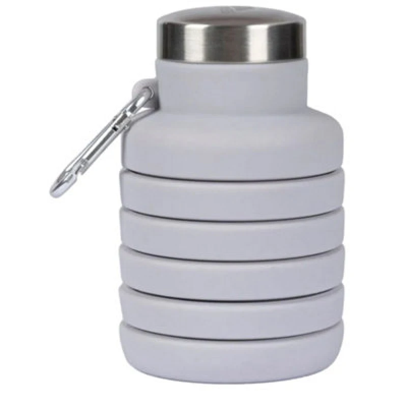 Image of Trespass Trespass Vavo Foldable Silicone Water Bottle in Light Grey Light Grey One Size Unisex 5063693800109