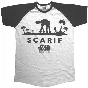 Image of Star Wars - Rogue One AT-At Silhouette Mens Medium T-Shirt - White