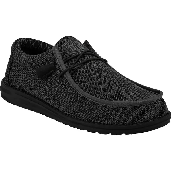 Image of Hey Dude Mens Wally Sox Slip On Trainers Shoes - UK 8 Black male GDE2663TOT8