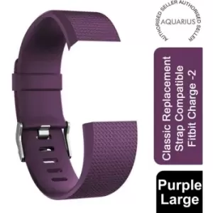 Image of Aquarius Classic Plastic Replacement Strap Band Fitbit Charge-2 Purple, Large