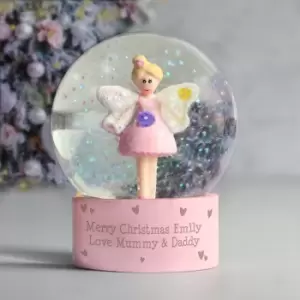 Image of Personalised Fairy Snow Globe Pink