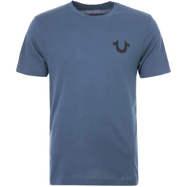 Image of True Religion Monotone Buddha Logo Crew Neck T-Shirt - Blue M