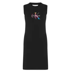 Image of CALVIN KLEIN JEANS Girls Pride Monogram Logo Tank Dress - Black