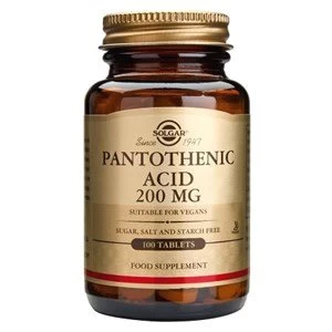 Image of Solgar Pantothenic Acid 200 mg Tablets 100 tablets