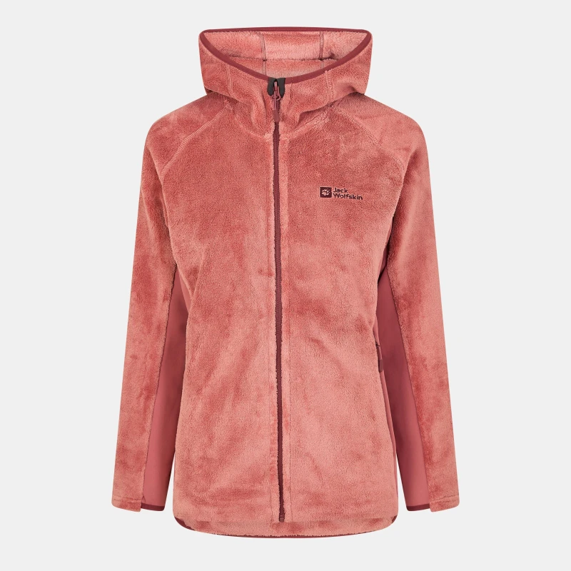 Image of Jack Wolfskin Womens JW Rotwand Full-Zip Fleece Mineral Red female 10 (S)