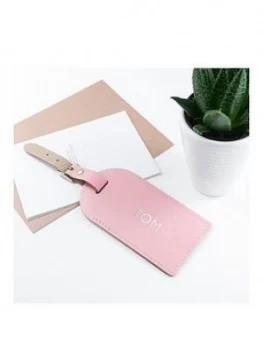 Image of Pink Foiled Leather Luggage Tag - Personalised