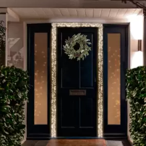 Image of 1600 Warm White Warm White LED Cluster String Light With Silver Cable