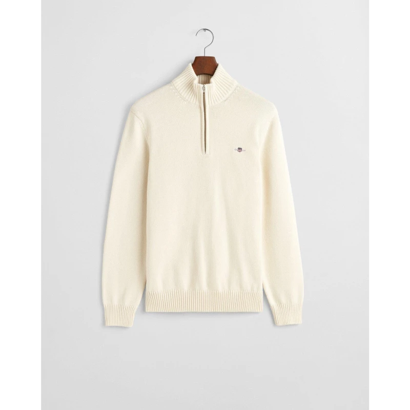 Image of Gant Casual Cotton Half-Zip - Cream Cream S