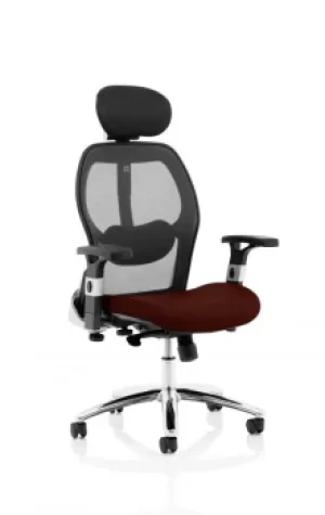 Image of Sanderson II Upholstered Seat Only Ginseng Chilli Mesh Back Chair