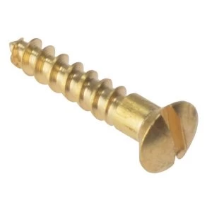 Image of ForgeFix Wood Screw Slotted Raised Head ST Solid Brass 1" x 8 Box 200
