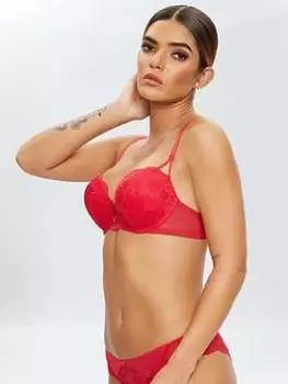 Image of Ann Summers Bras Sexy Lace Planet Boost Bra, Bright Red, Size 34B, Women