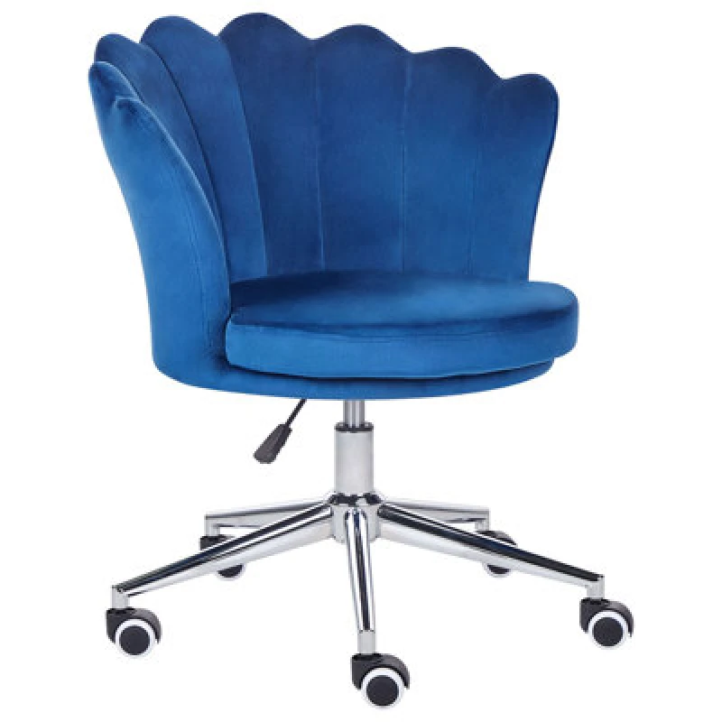 Image of Beliani Desk Chair Monticello Velvet Blue