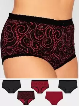 Image of Yours 5pk Swirl Heart Full Briefs - Red, Size 34-36, Women