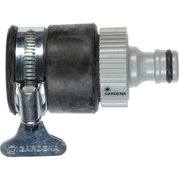 Image of Gardena Original Adjustable Hose Pipe Round Tap Connector 15mm - 20mm