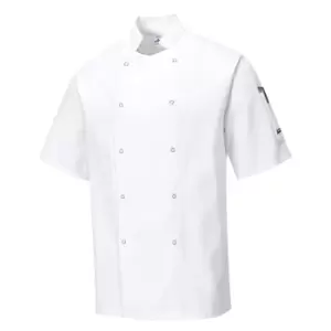 Image of Portwest Cumbria Short Sleeve Chefs Jacket White M