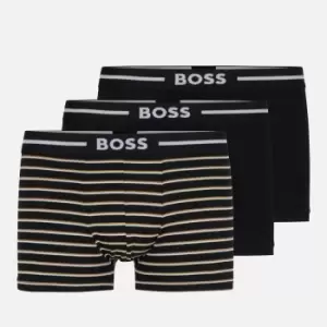 Image of BOSS Bodywear Mens 3 Pack Bold Design Trunks - Stripe/Black - S