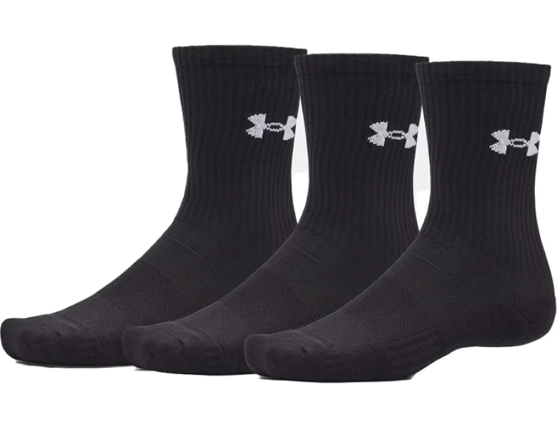 Image of Under Armour Performance Cotton 3p Crw Socks Black C008 XL