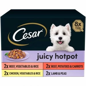 Image of Cesar Juicy Hotpot Selection Dog Food Trays 8 x 150g