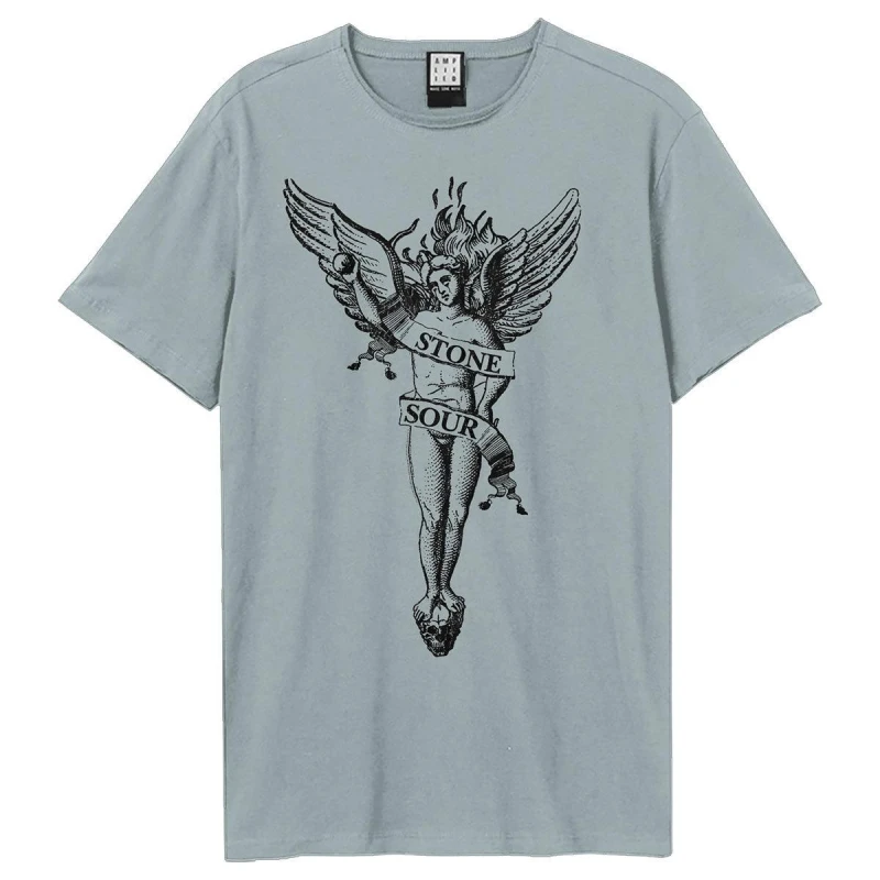 Image of Amplified Amplified Men Angel Stone Sour T-Shirt in Pale Blue Size: X-Small Pale Blue XS Male 5063527870841