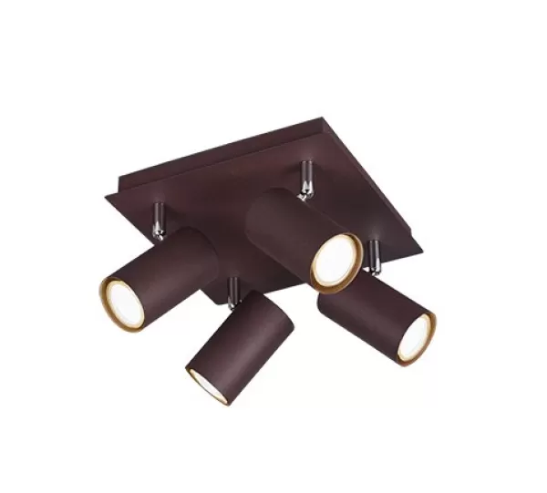 Image of Marley Modern 4 Light Ceiling Spotlight Clusters Rusty