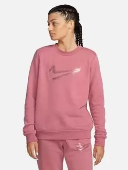 Image of Nike NSW Stardust Crew Sweat - Berry , Berry, Size S, Women